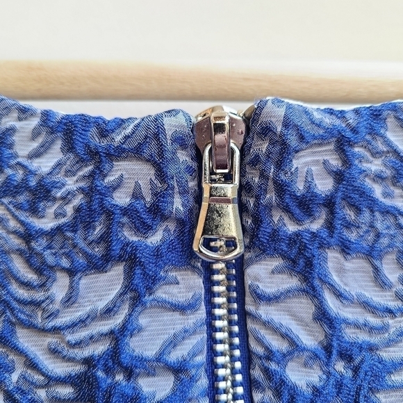 Betsey Johnson Brocade Dress, Sleeveless, Blue, Nordstrom's, Size XS - Picture 10 of 12